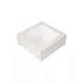 Boites Patisserie avec fenêtre 250 g/m2 + opp 28x28x10cm blanc carton ondulé nano-micro